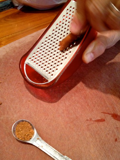 Grated a cinnamon stick